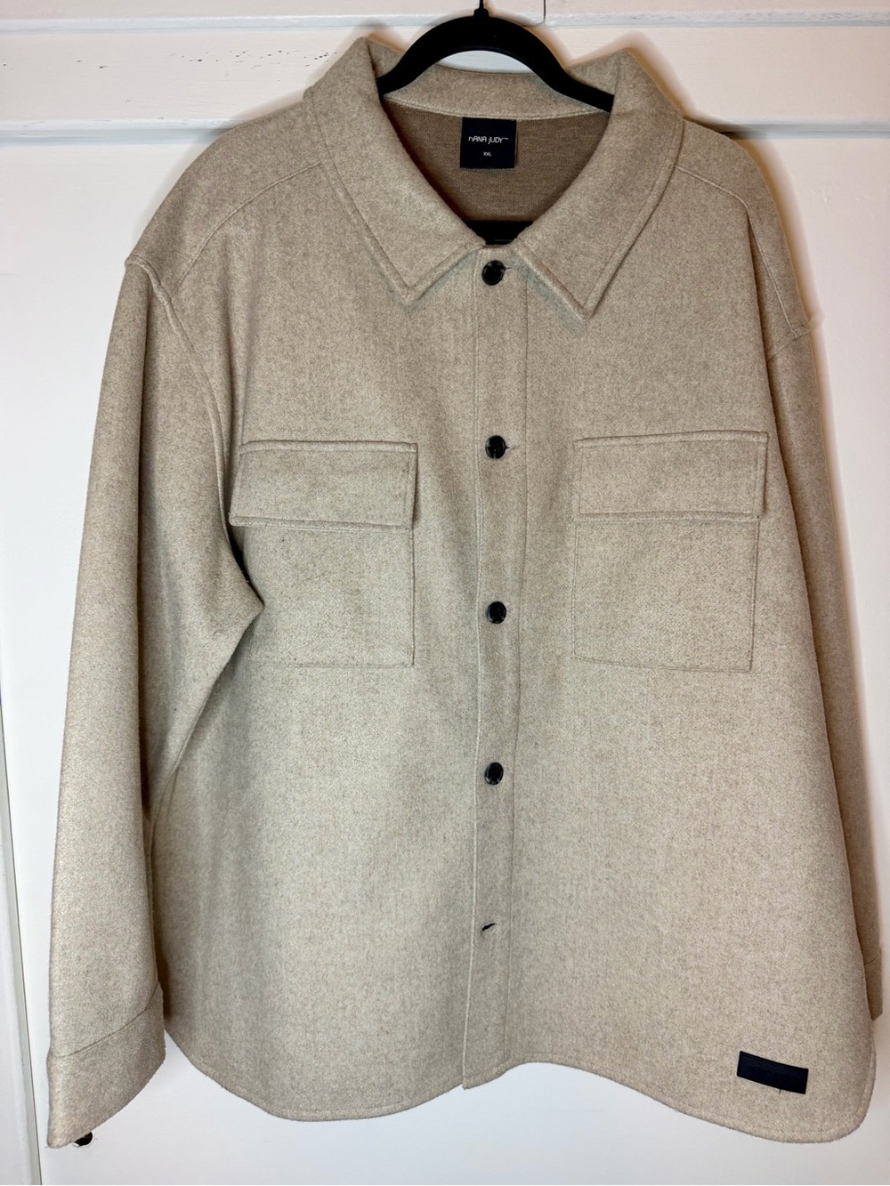 Nana Judy Men’s Wool-Look Overshirt Shirt Jacket XXL Beige